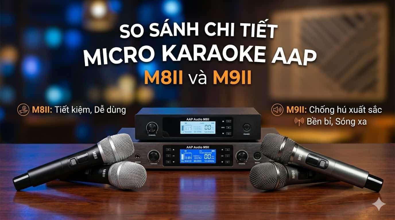 So Sánh Micro Không Dây AAP M8II và AAP M9II: Nên Chọn Mẫu Nào Cho Dàn Karaoke 2026?